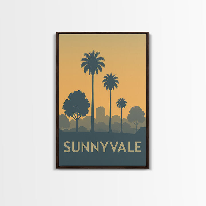 Sunnyvale California Travel Poster, Canvas Print, Travel Art, Sunnyvale Art Print, Wanderlust Decor, City Art Print, Travel Print