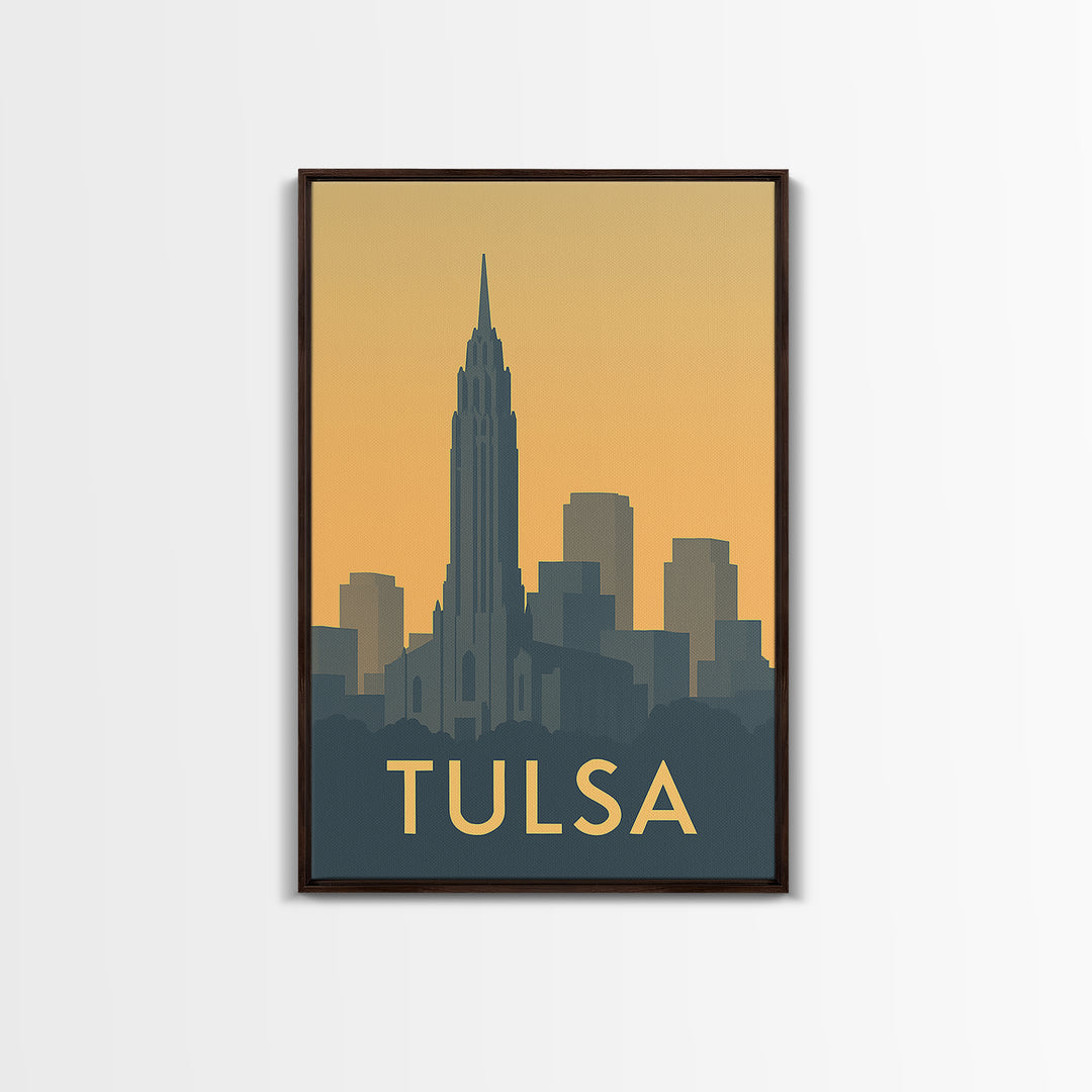 Tulsa Oklahoma Travel Poster, Canvas Print, Mid Century Travel Art, Tulsa City Art, Vintage Travel Art, Vintage City Poster, Art Print