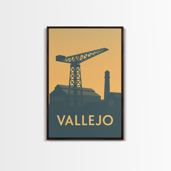 Vallejo California Travel Poster, Canvas Print, Vintage City Poster Art, Vallejo Wall Art, Poster Art, City Illustration, Fine Art Print