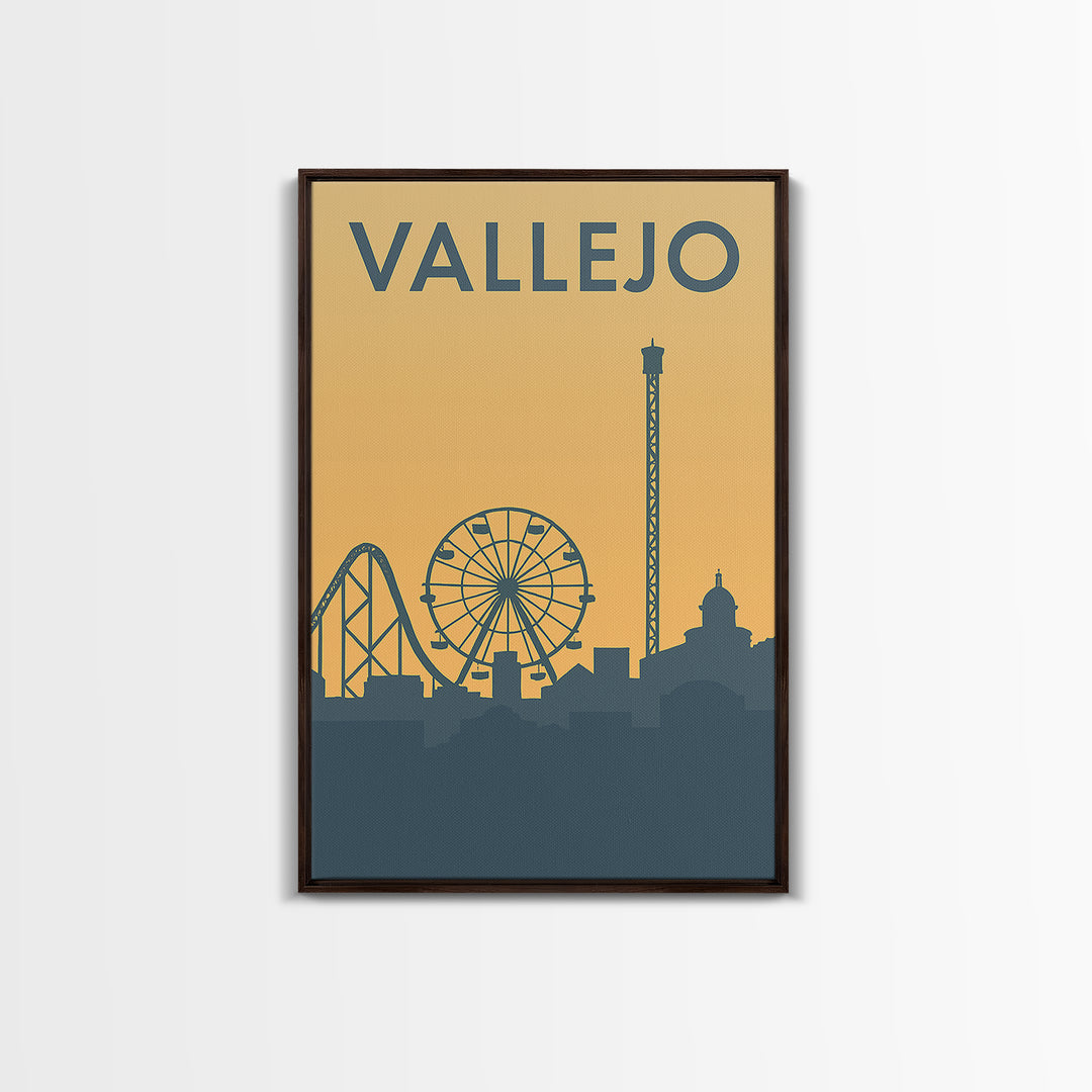 Vallejo Travel Poster, Framed Canvas Print, Mid Century Travel Art, Vallejo Travel Art, Vintage Travel Art, Gift For Travelers