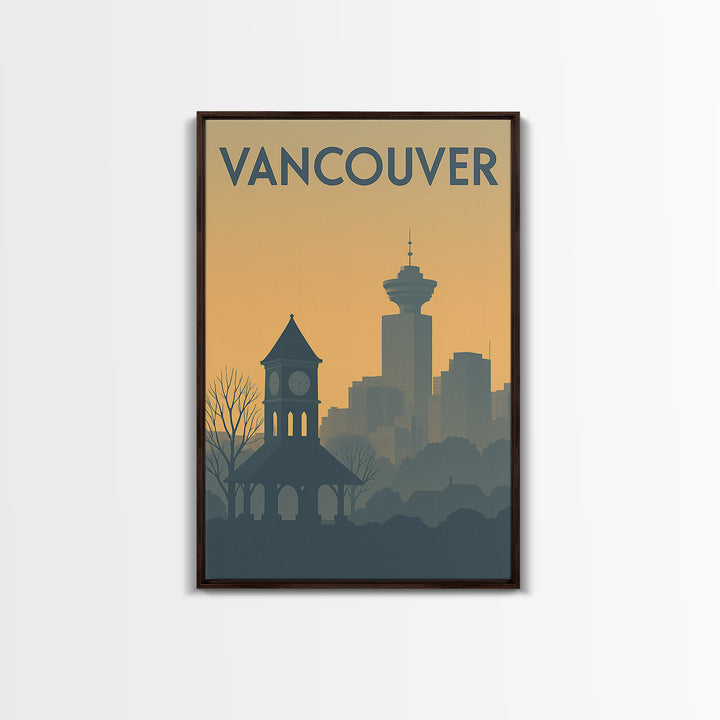 Vancouver Washington Travel Poster, Canvas Print, Sunset Skyline Wall Art, Vancouver Poster Print, City Art Print, Wall Art, Poster Art