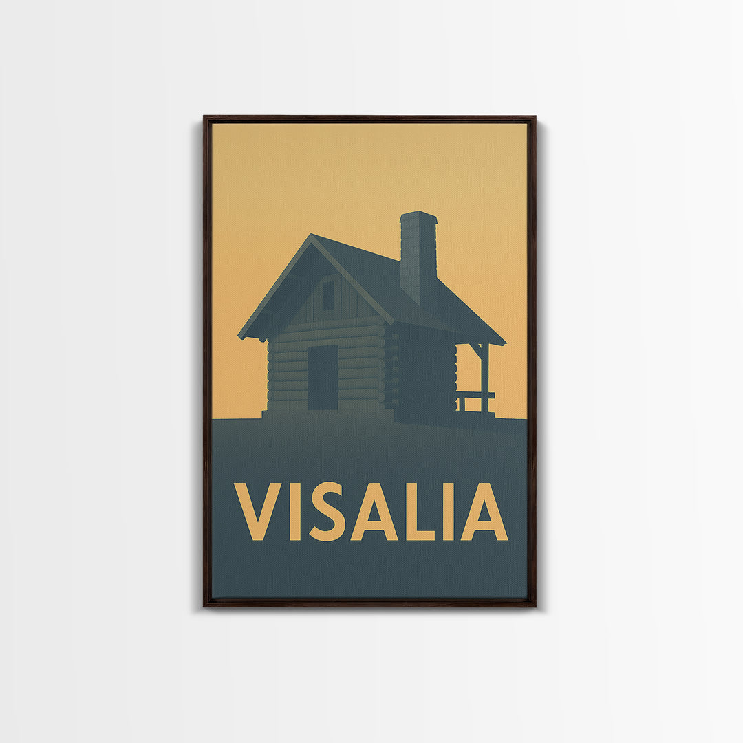 Visalia Travel Poster, Canvas Print, Sunset Skyline Wall Art, Visalia Wall Art, Travel Wall Art, City Travel Prints, Watercolor Skyline Art