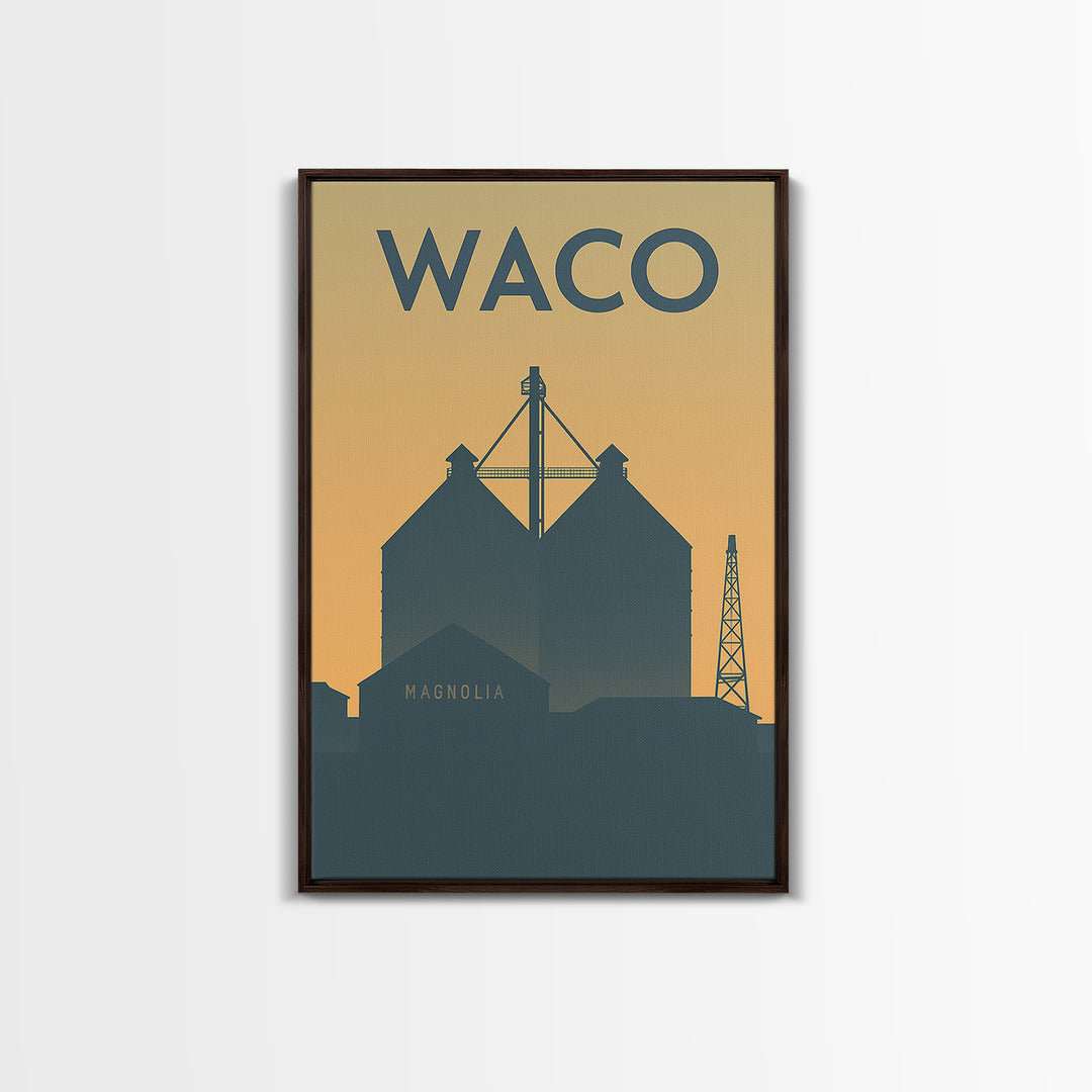 Waco Travel Poster, Canvas Print, Vintage City Poster Art, Waco Art Print, Mid Century Wall Art, Vintage City Poster, Vintage Travel Art