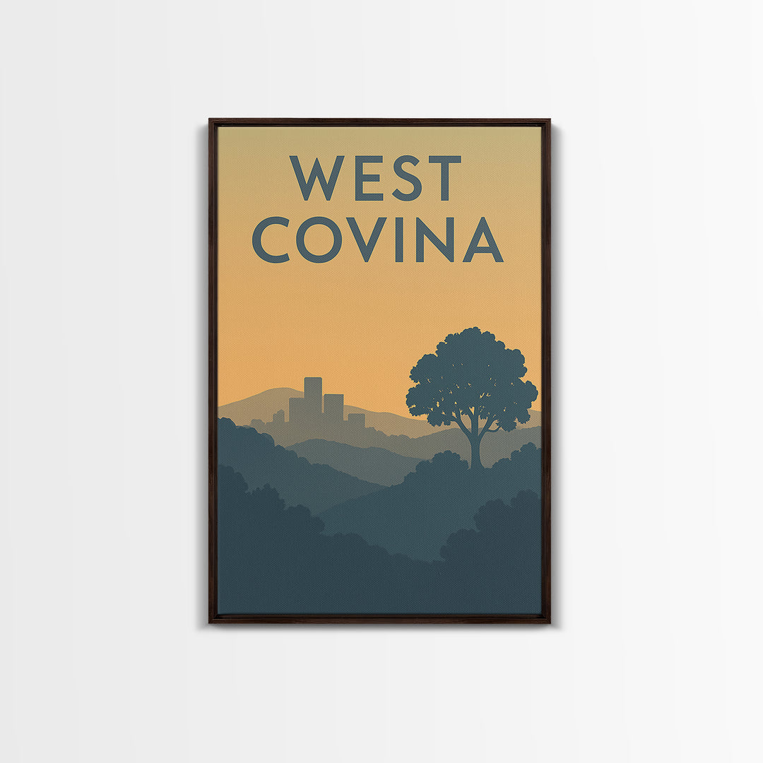 West Covina California Travel Poster, Canvas Print, Mid Century Travel Art, West Covina Wall Art, Wall Art, Fine Art Print, Travel Print