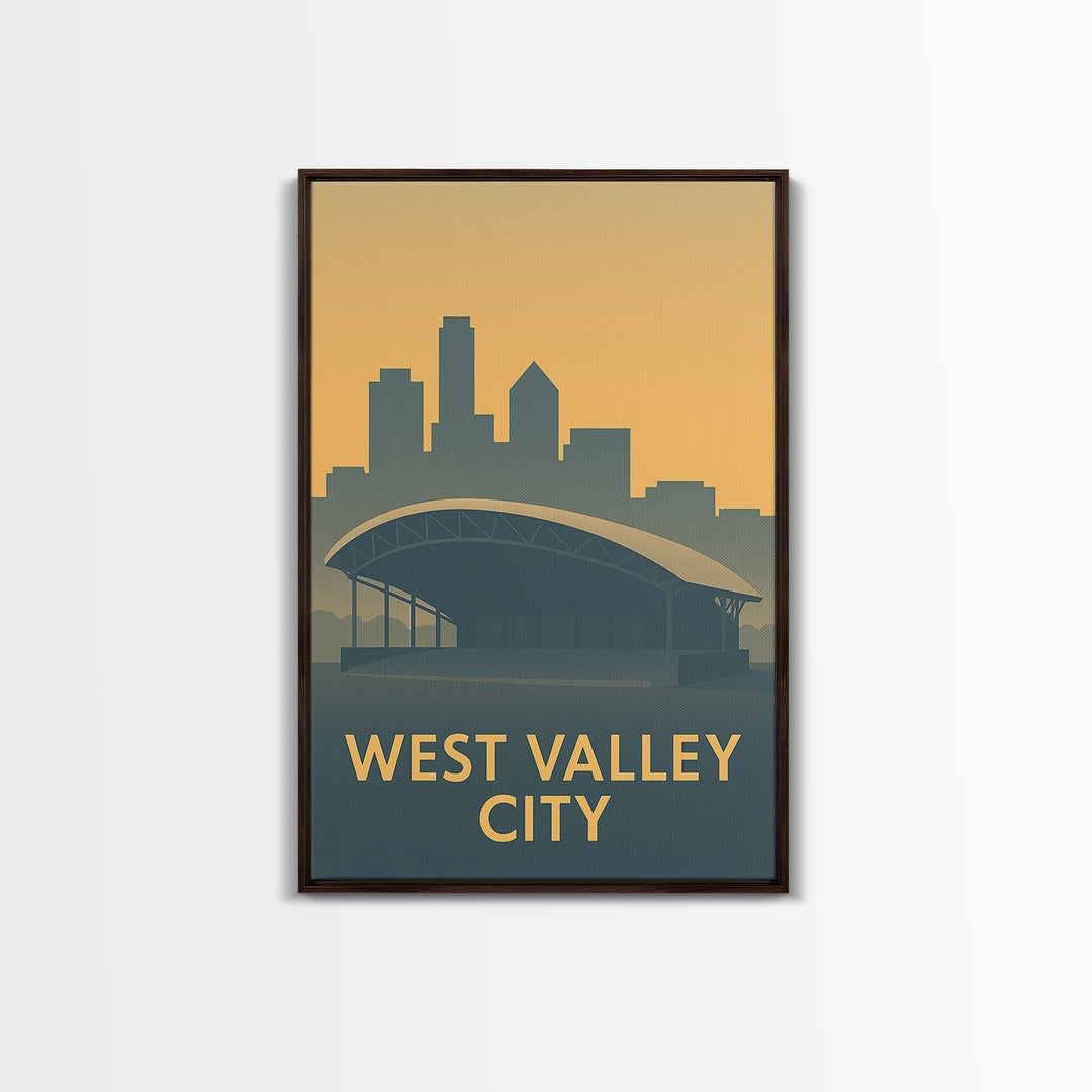 West Valley City Travel Poster, Canvas Print, Mid Century Travel Art, West Valley City Travel Art, Mid Century Wall Art, Eclectic Wall Decor