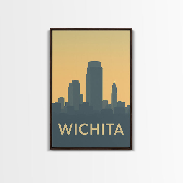Wichita Travel Poster, Canvas Print, Mid Century Travel Art, Wichita City Art, Travel Wall Art, Travel Art Print, Wanderlust Decor