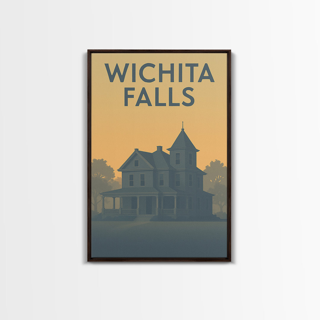 Wichita Falls Texas Travel Poster, Canvas Print, Mid Century Travel Art, Wichita Falls Travel Art, Vintage Travel Print, Travel Poster Set