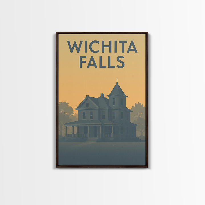 Wichita Falls Texas Travel Poster, Canvas Print, Mid Century Travel Art, Wichita Falls Travel Art, Vintage Travel Print, Travel Poster Set