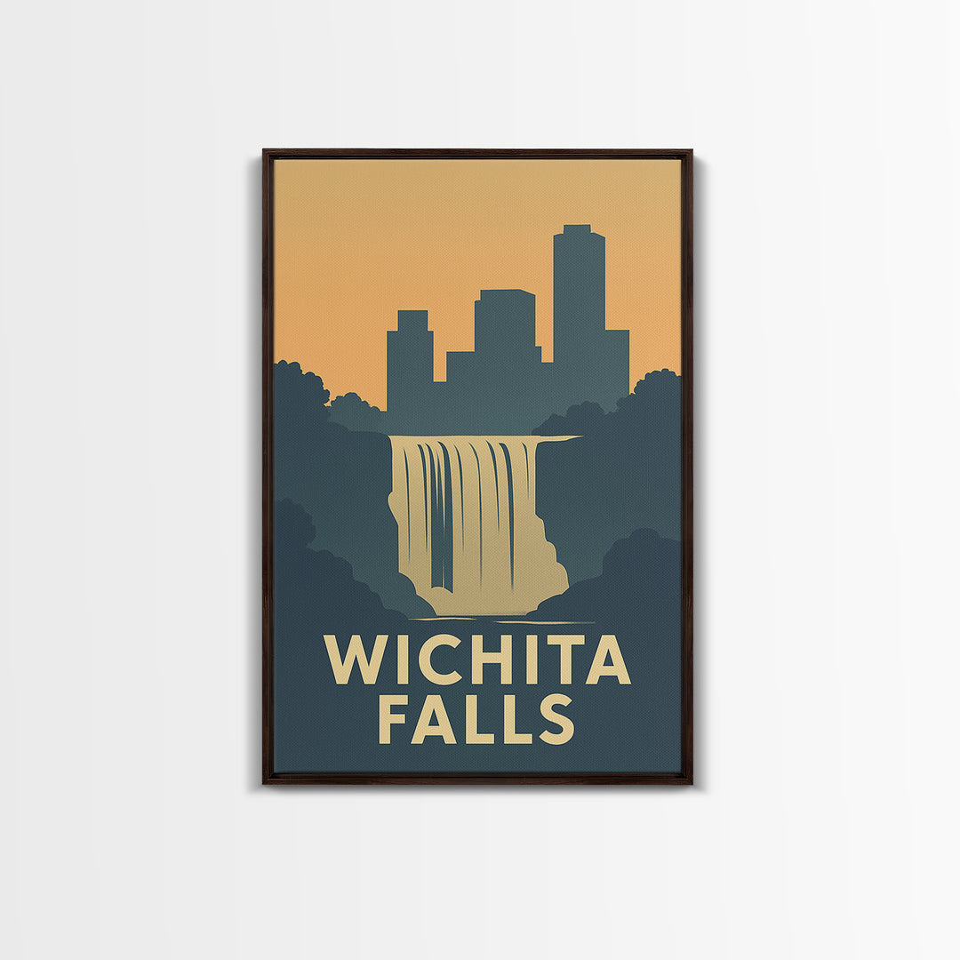 Wichita Falls Travel Poster, Canvas Print, Vintage City Poster Art, Wichita Falls Poster Print, Travel Poster Art, Gift For Travelers