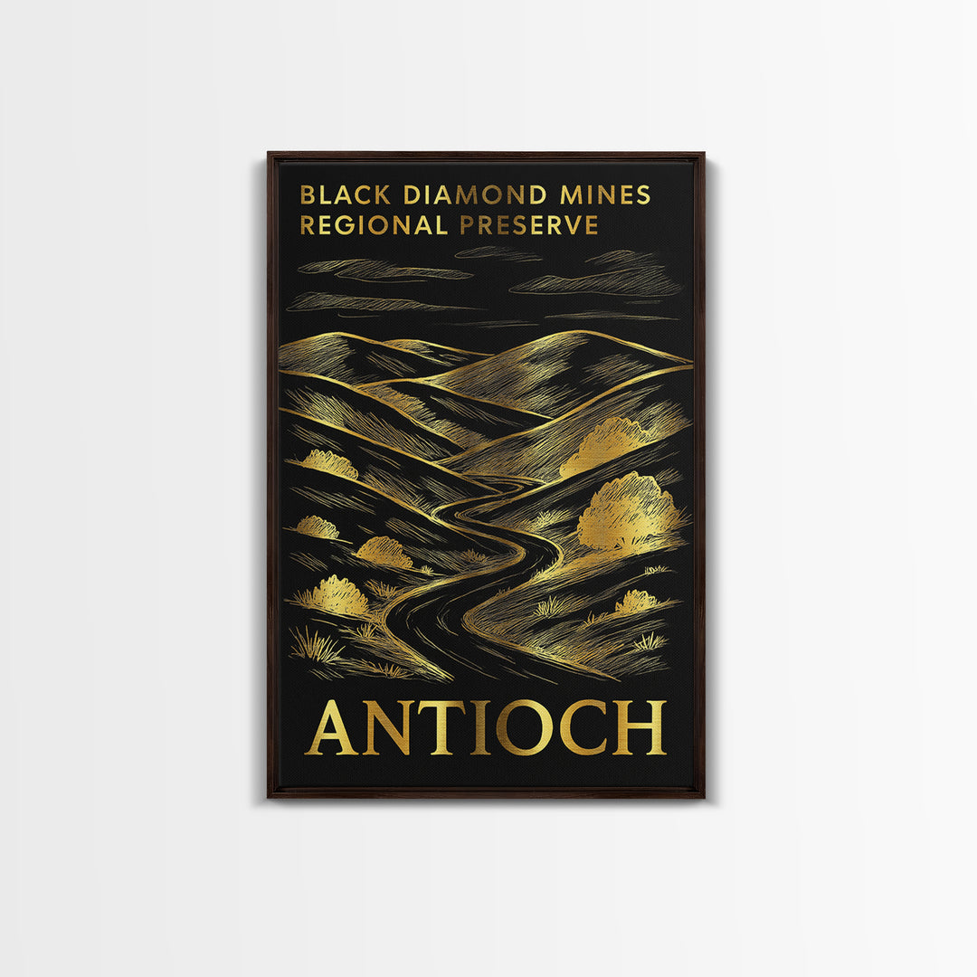Antioch Travel Poster, Framed Canvas Print, Black And Gold Line Art, Antioch Travel Art, Travel Wall Art, City Illustration, Travel Decor