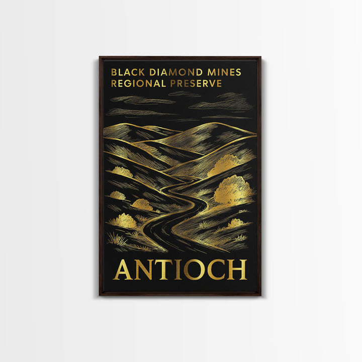 Antioch Travel Poster, Framed Canvas Print, Black And Gold Line Art, Antioch Travel Art, Travel Wall Art, City Illustration, Travel Decor