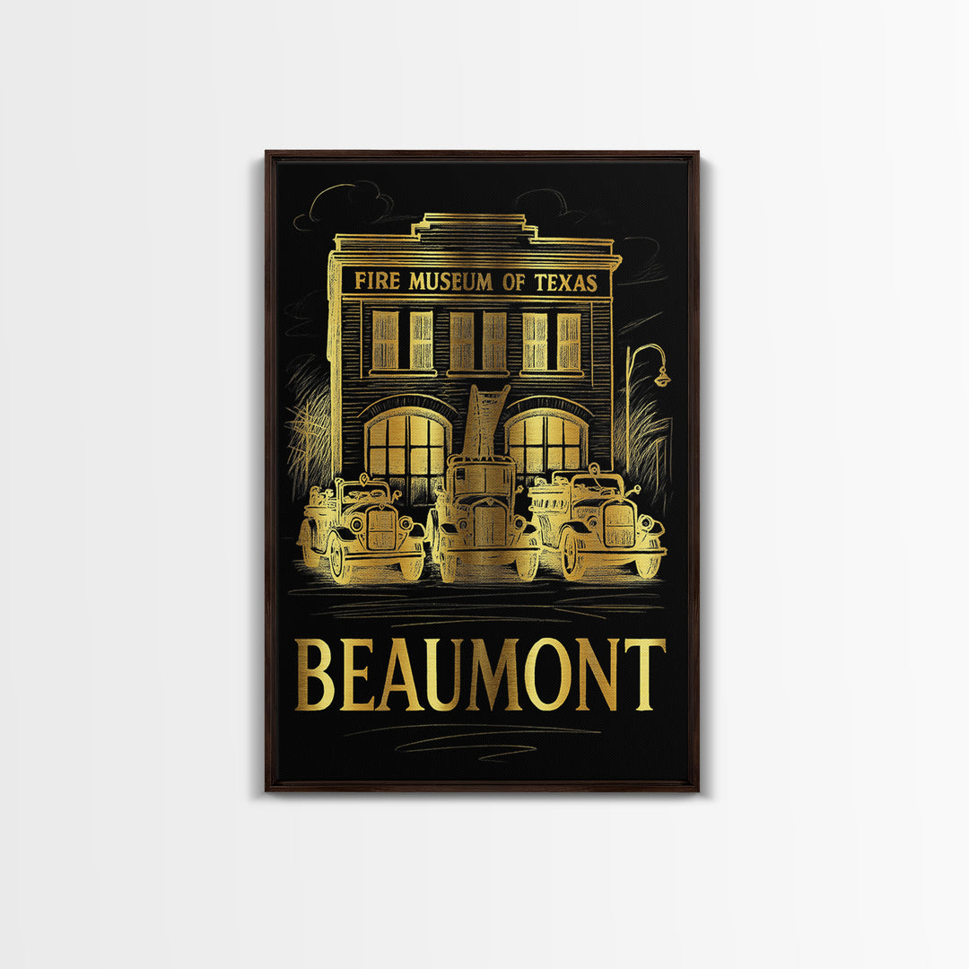 Beaumont Travel Poster, Canvas Print, Gold Sketch Wall Art, Beaumont City Art, Travel Poster Set, Fine Art Print, Mid Century Wall Art