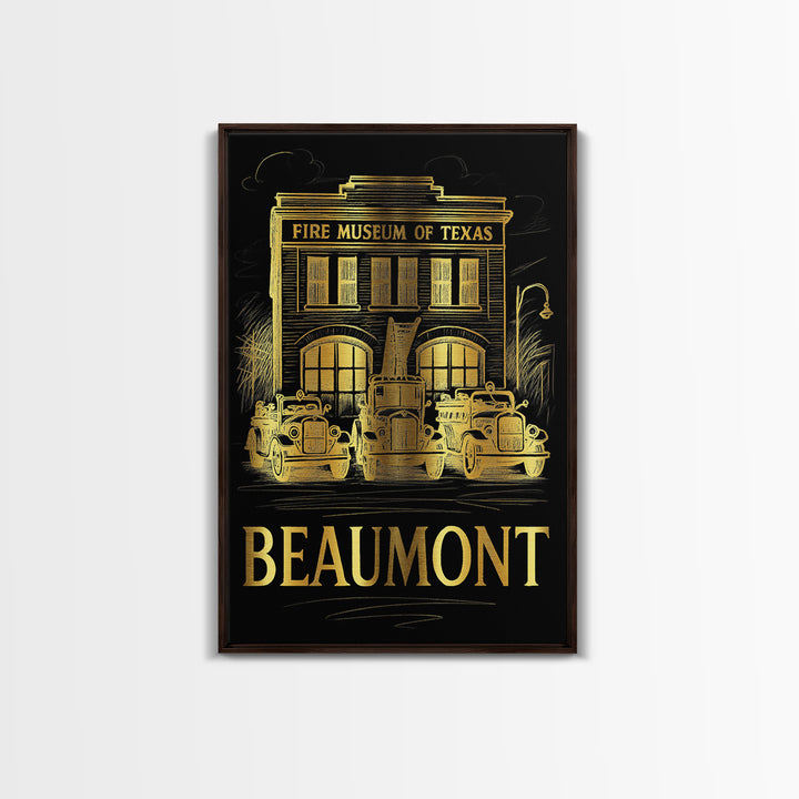 Beaumont Travel Poster, Canvas Print, Gold Sketch Wall Art, Beaumont City Art, Travel Poster Set, Fine Art Print, Mid Century Wall Art