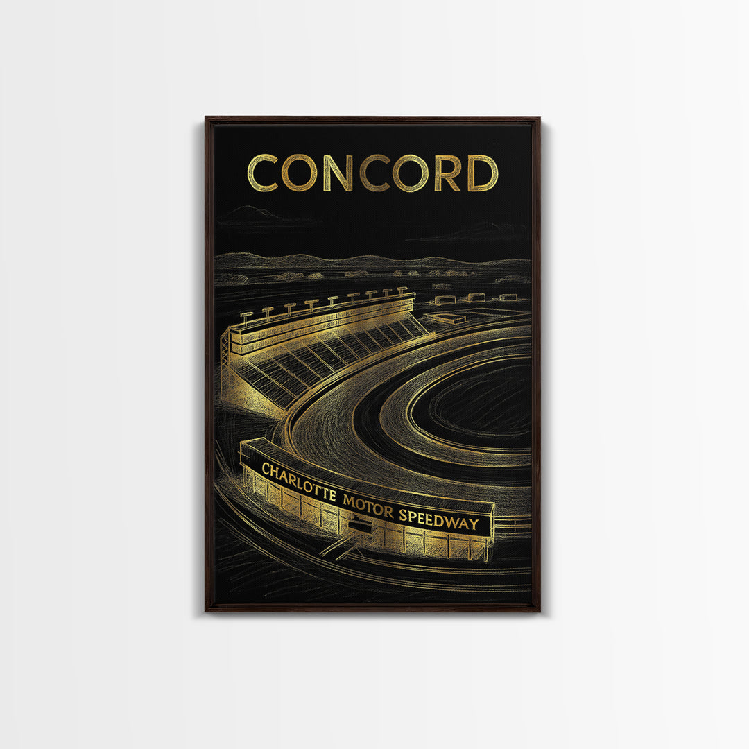 Concord California Travel Poster, Framed Canvas Print, Dark Background Poster Art, Concord Travel Art, Eclectic Wall Decor, Travel Wall Art