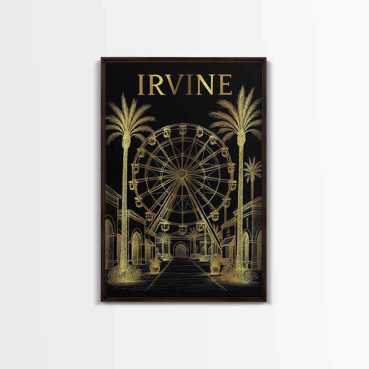 Irvine California Travel Poster, Canvas Print, Dark Background Poster Art, Irvine Wall Art, Home Office Decor, Modern Wall Decor, Wall Art