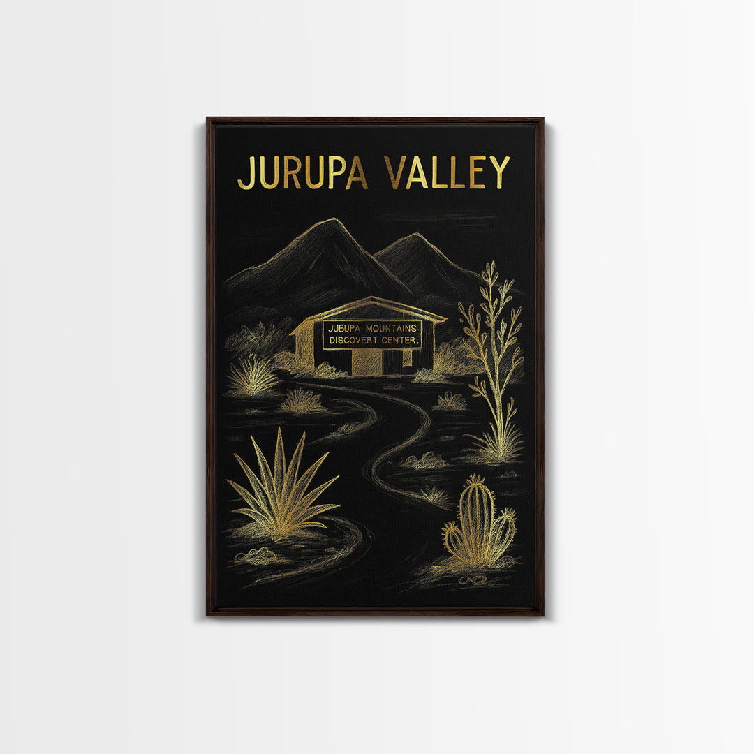 Jurupa Valley California Travel Poster, Canvas Print, Elegant Gold City Art, Jurupa Valley Wall Art, Gift For Travelers, City Travel Prints