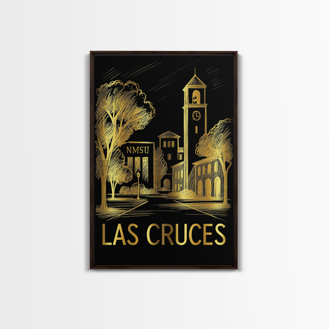 Las Cruces Travel Poster, Canvas Print, Black And Gold Line Art, Las Cruces Wall Art, City Travel Prints, Travel Poster Set, Travel Print