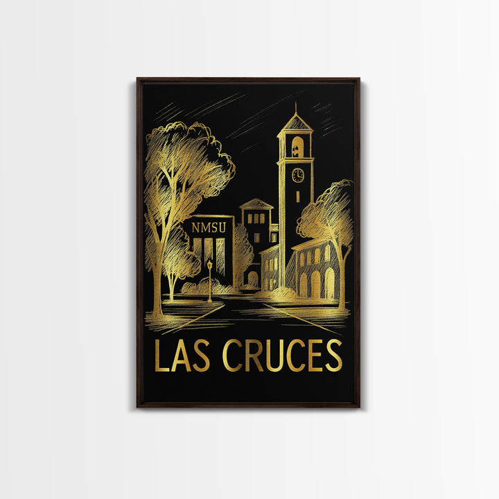 Las Cruces Travel Poster, Canvas Print, Black And Gold Line Art, Las Cruces Wall Art, City Travel Prints, Travel Poster Set, Travel Print