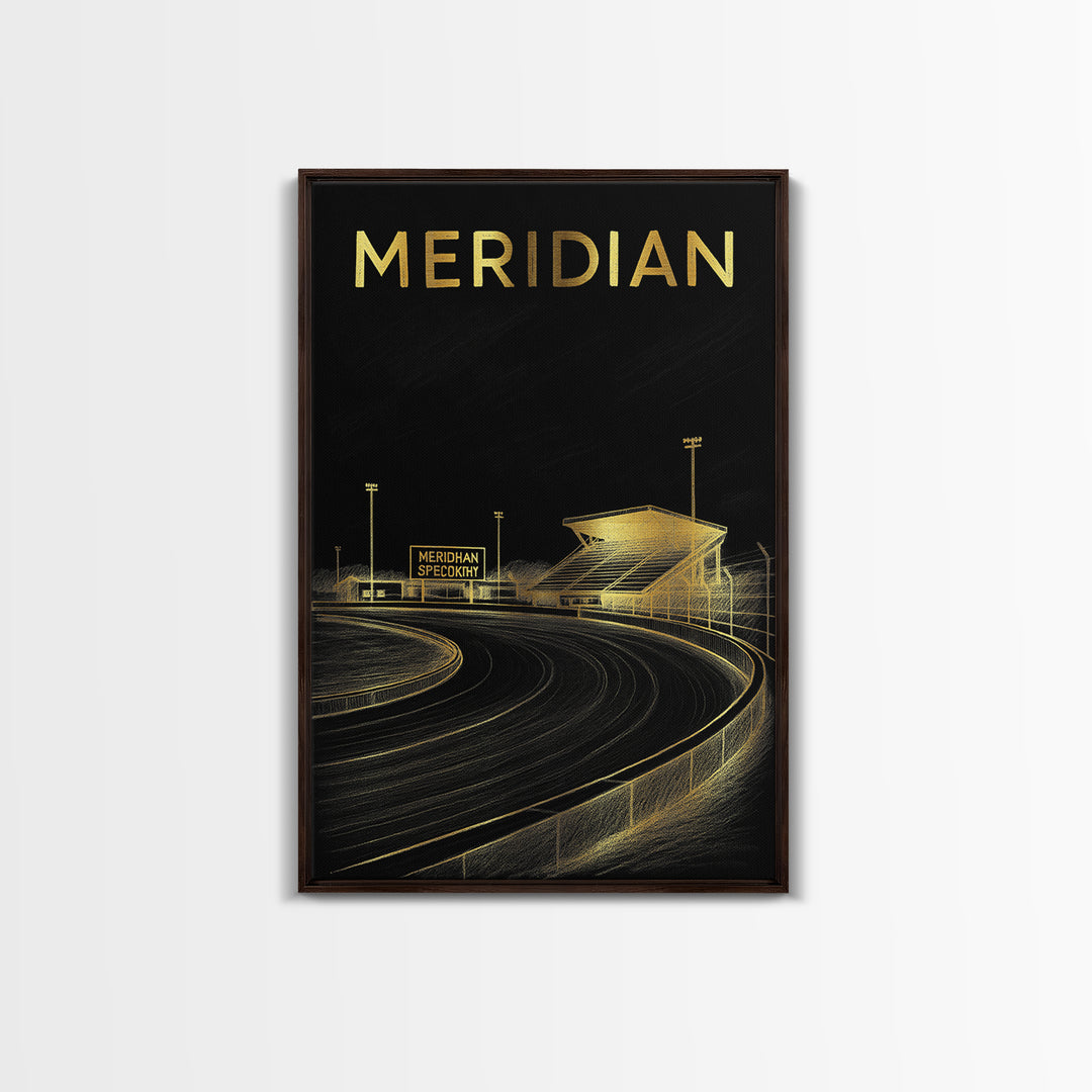 Meridian Idaho Travel Poster, Canvas Print, Black And Gold Line Art, Meridian Wall Art, Wall Decor, Fine Art Print, Gift For Travelers