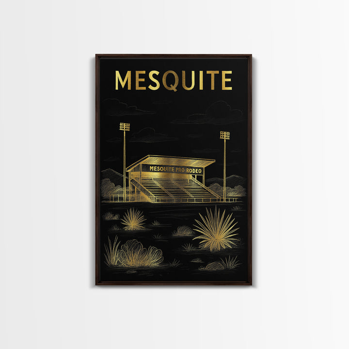 Mesquite Texas Travel Poster, Canvas Print, Dark Background Poster Art, Mesquite Wall Art, Gift For Travelers, Wanderlust Decor