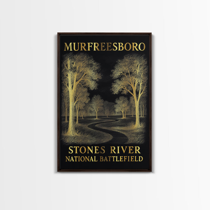 Murfreesboro Tennessee Travel Poster, Canvas Print, Dark Background Poster Art, Murfreesboro Poster Print, Poster Art, Travel Wall Art
