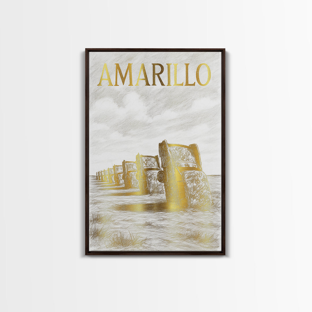 Amarillo Texas Travel Poster, Framed Canvas Print, Minimalist Poster Art, Amarillo Travel Art, Travel Wall Art, City Travel Prints, Wall Art