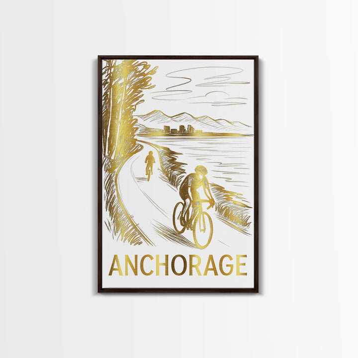 Anchorage Travel Poster, Canvas Print, Elegant City Illustration, Anchorage City Art, Travel Poster Art, Mid Century Wall Art, Design 2