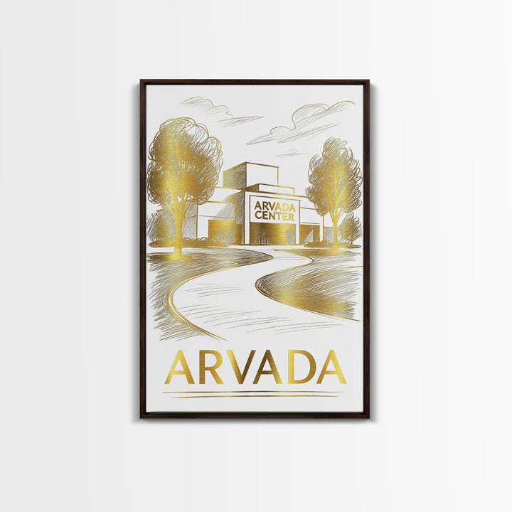 Arvada Travel Poster, Canvas Print, Elegant City Illustration, Arvada City Art, Gift For Travelers, Mid Century Wall Art, Vintage Travel Art