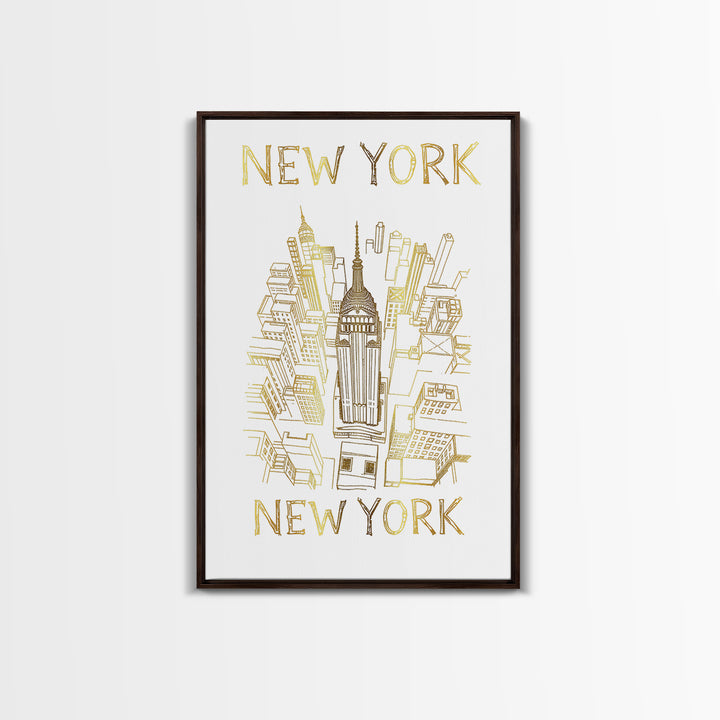 New York Travel Poster, Canvas Print, Elegant City Illustration, New York Art Print, Living Room Wall Art, Travel Wall Art, Art Print