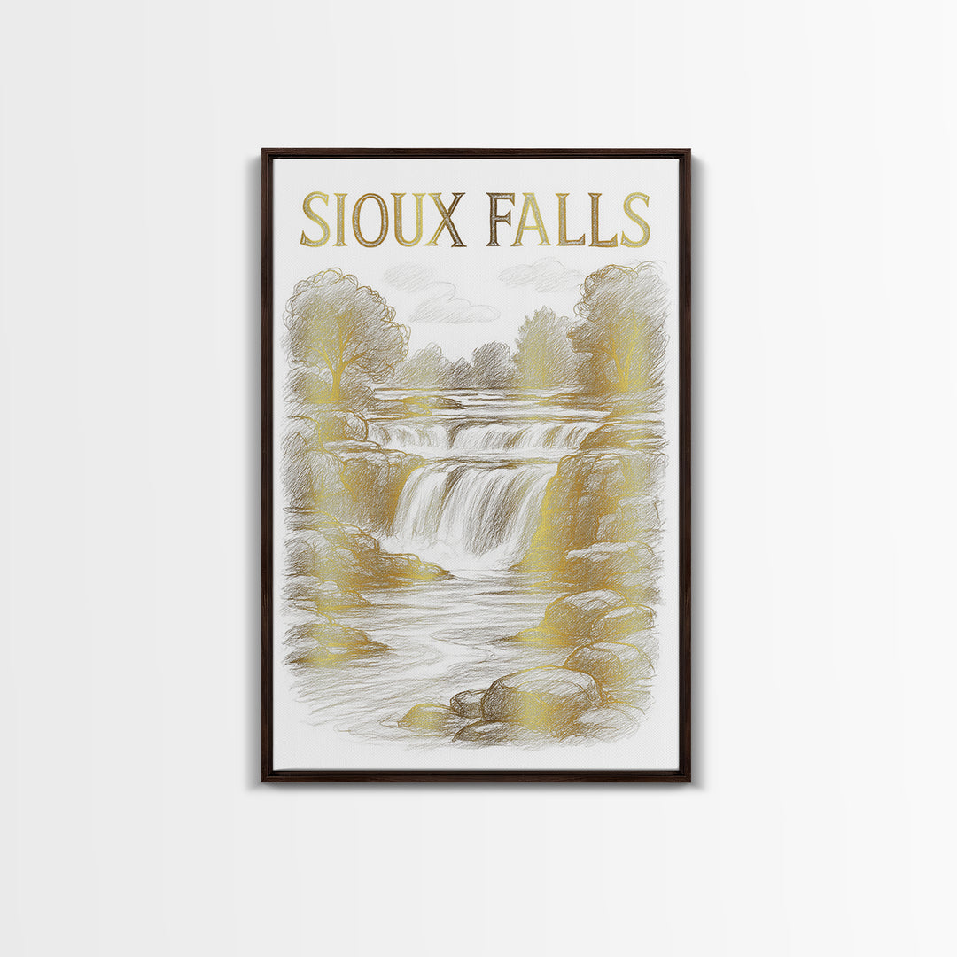 Sioux Falls South Dakota Travel Poster, Canvas Print, Minimalist Poster Art, Sioux Falls Art Print, Eclectic Wall Decor, Retro Travel Print