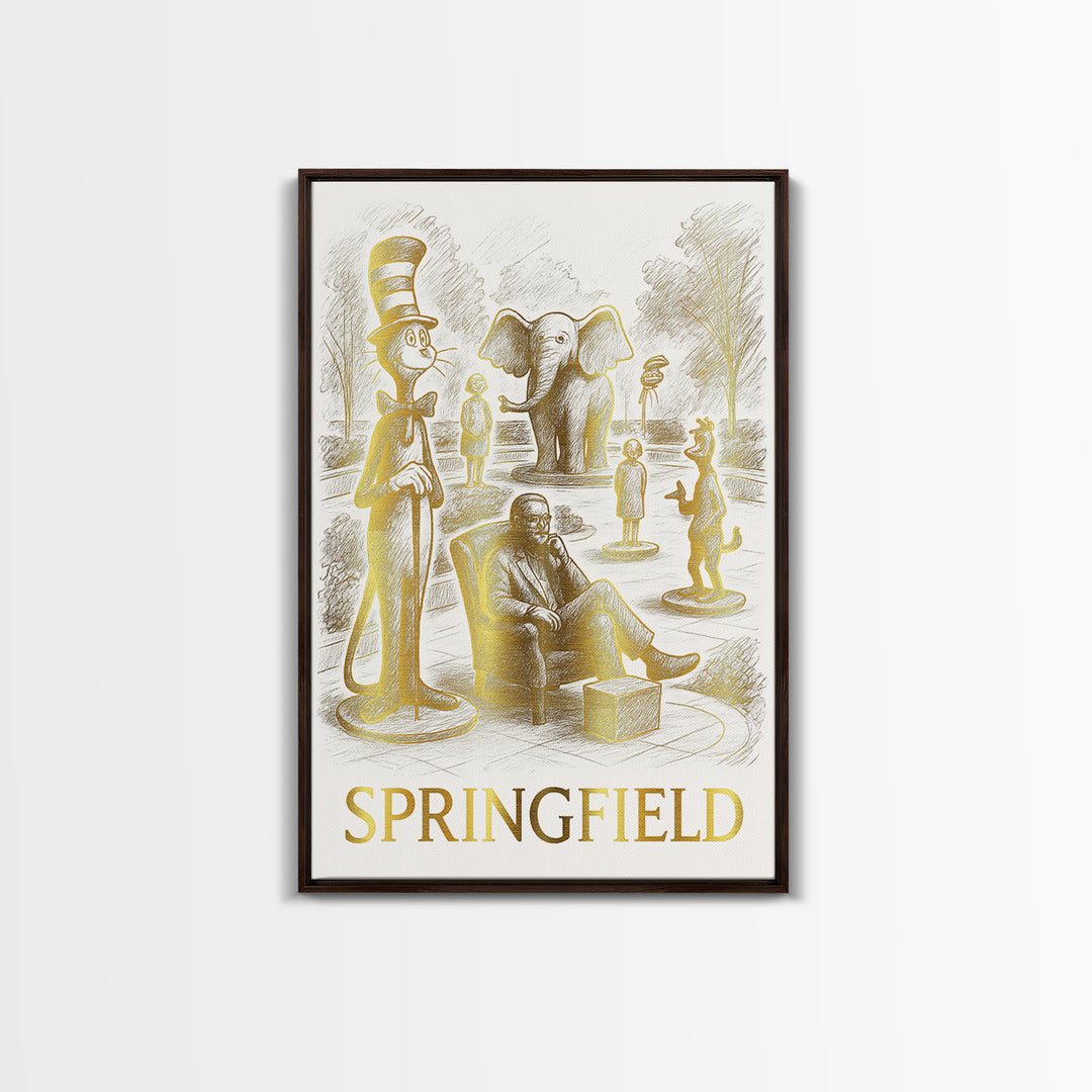 Springfield Travel Poster, Canvas Print, Minimalist Poster Art, Springfield Wall Art, Travel Poster Set, Vintage City Art, Travel Art Print