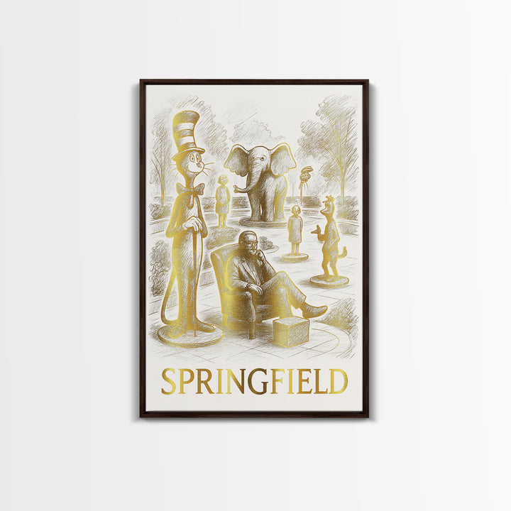 Springfield Travel Poster, Canvas Print, Minimalist Poster Art, Springfield Wall Art, Travel Poster Set, Vintage City Art, Travel Art Print