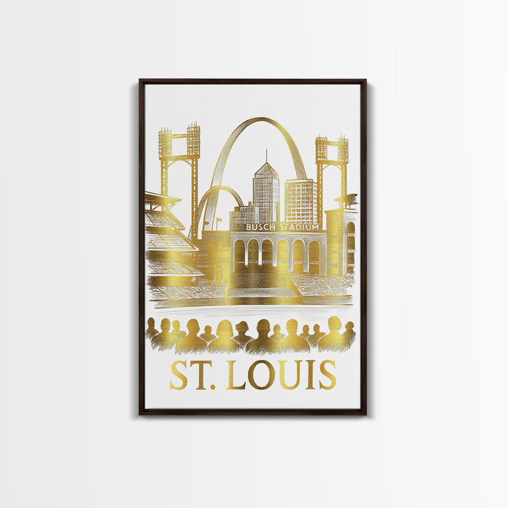 St Louis Travel Poster, Canvas Print, Gold Line Drawing Wall Art, St Louis Art Print, Travel Poster Set, Travel Art Print, Fine Art Print