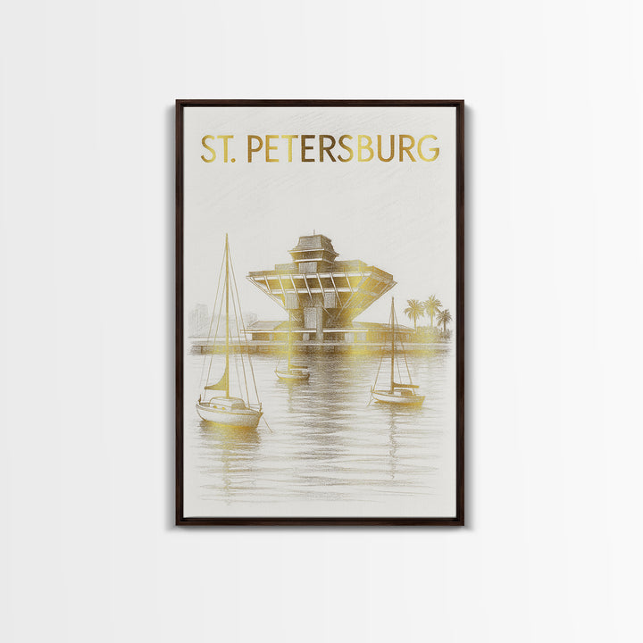 St Petersburg Florida Travel Poster, Canvas Print, Minimalist Poster Art, St Petersburg Poster Print, Mid Century Wall Art, Fine Art Print
