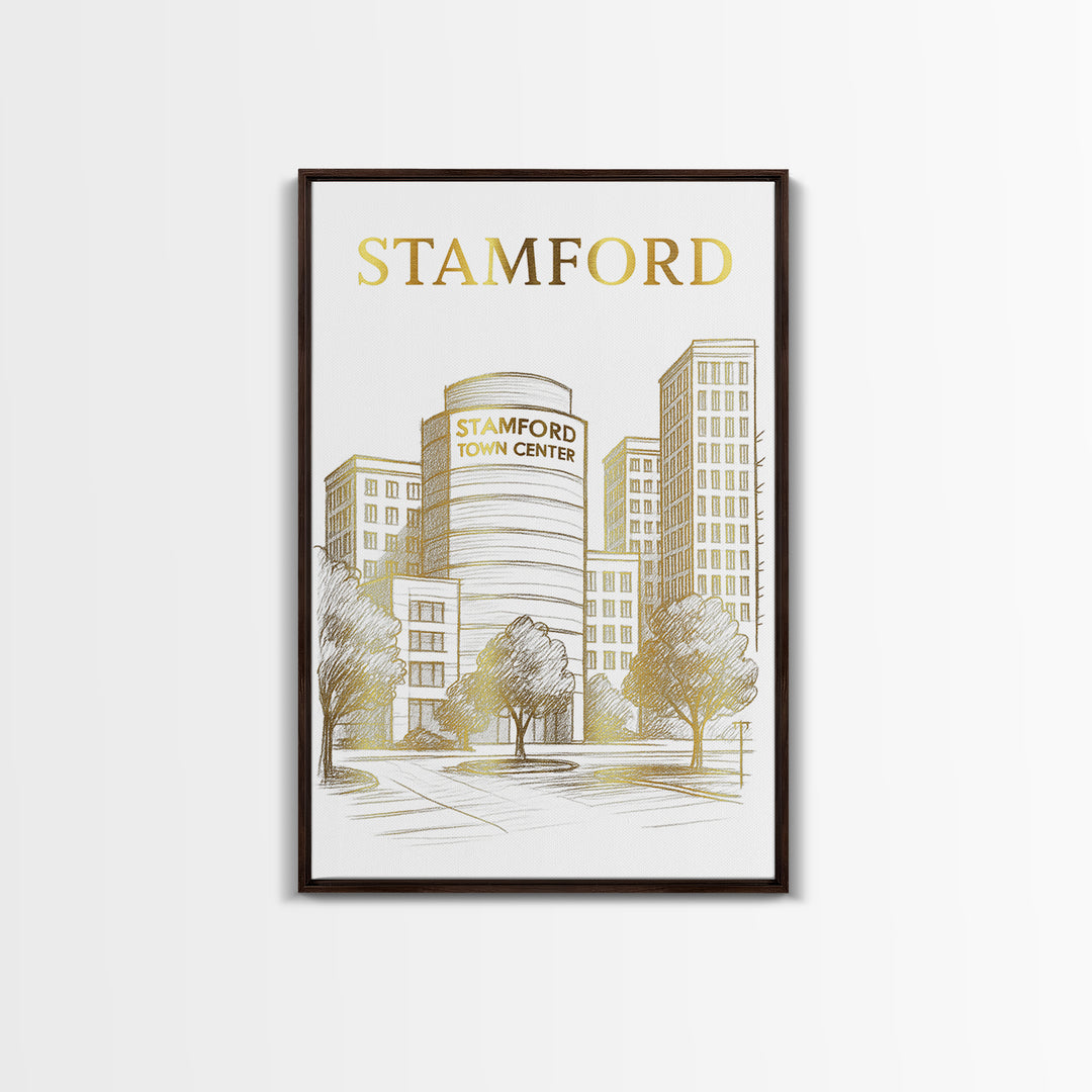 Stamford Connecticut Travel Poster, Canvas Print, Minimalist Poster Art, Stamford Print, Art Print, Gift For Travelers, Travel Poster Set