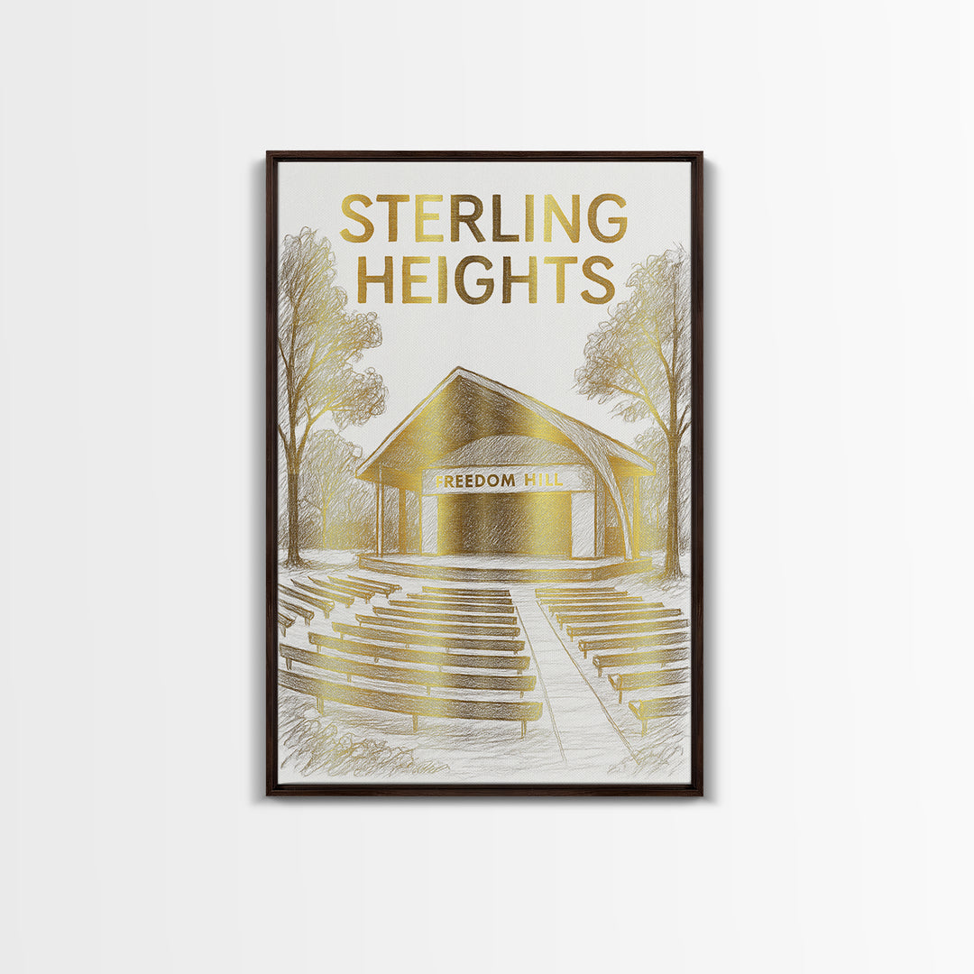 Sterling Heights Michigan Travel Poster, Canvas Print, Minimalist Poster Art, Sterling Heights Travel Art, City Art Print, Wanderlust Decor