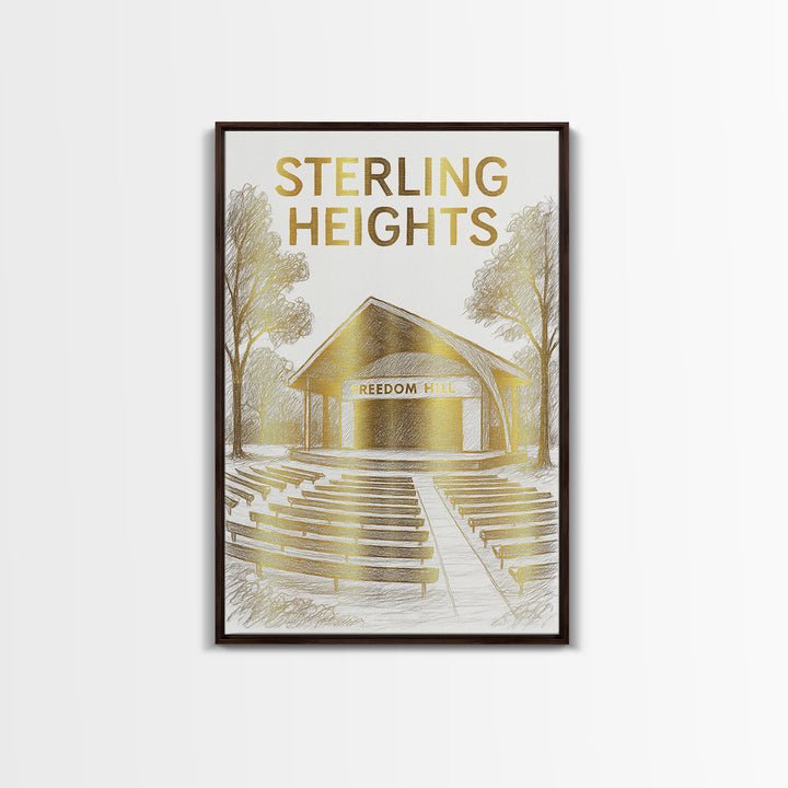 Sterling Heights Michigan Travel Poster, Canvas Print, Minimalist Poster Art, Sterling Heights Travel Art, City Art Print, Wanderlust Decor
