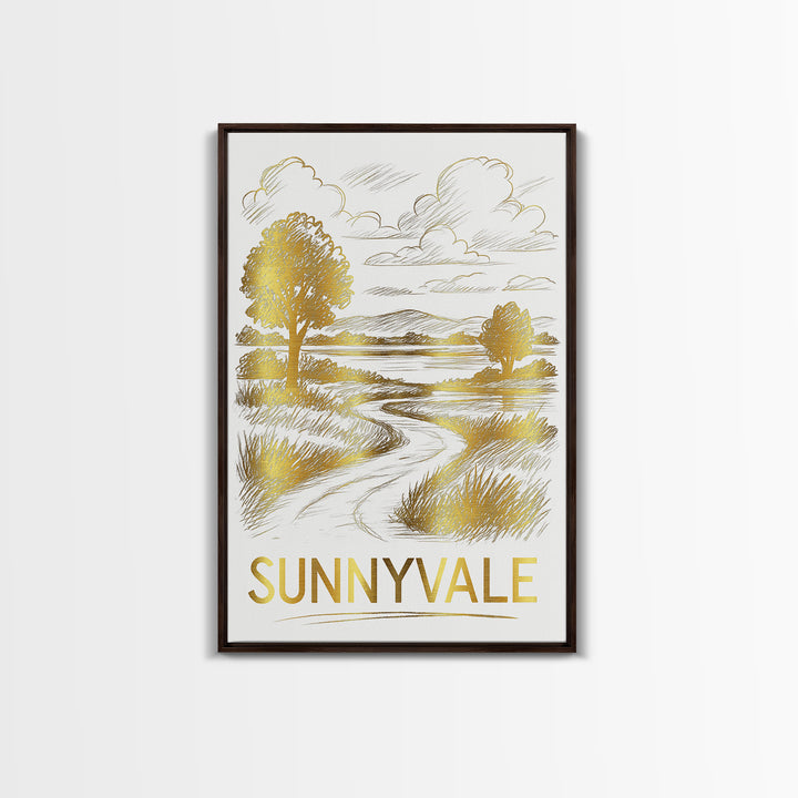 Sunnyvale Travel Poster, Canvas Print, Minimalist Poster Art, Sunnyvale Wall Art, Wanderlust Decor, Fine Art Print, Modern Wall Decor