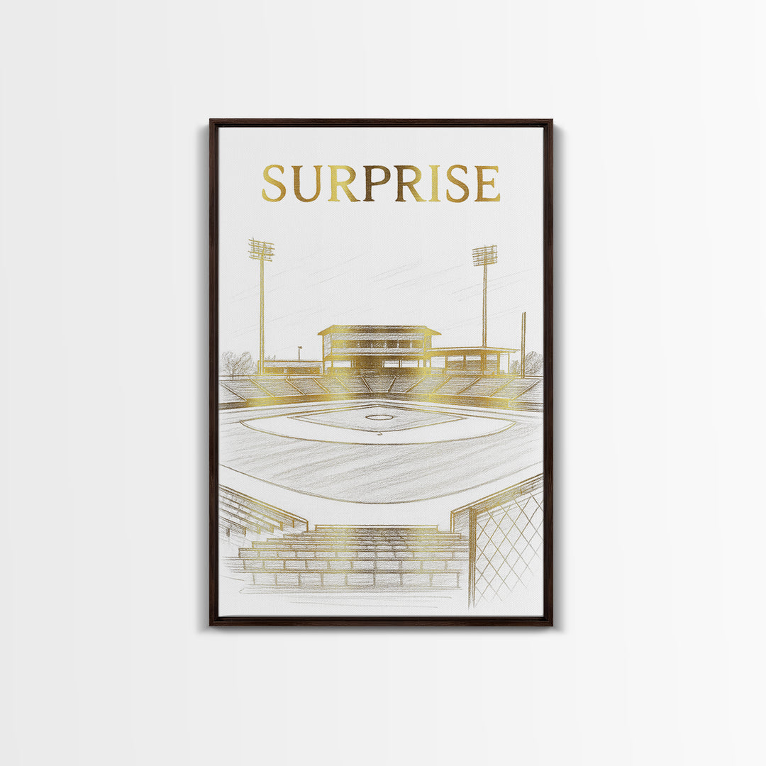Surprise Arizona Travel Poster, Canvas Print, Gold Line Drawing Wall Art, Surprise Art Print, Travel Art, Travel Poster Set, Home Decor