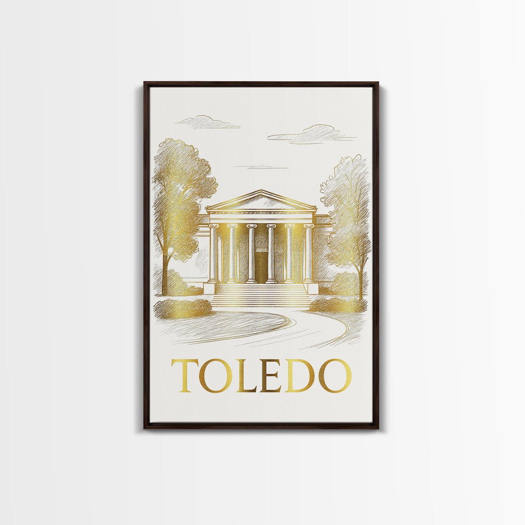 Toledo Travel Poster, Canvas Print, Minimalist Poster Art, Toledo Art Print, Fine Art Print, Vintage City Poster, Vintage Travel Print