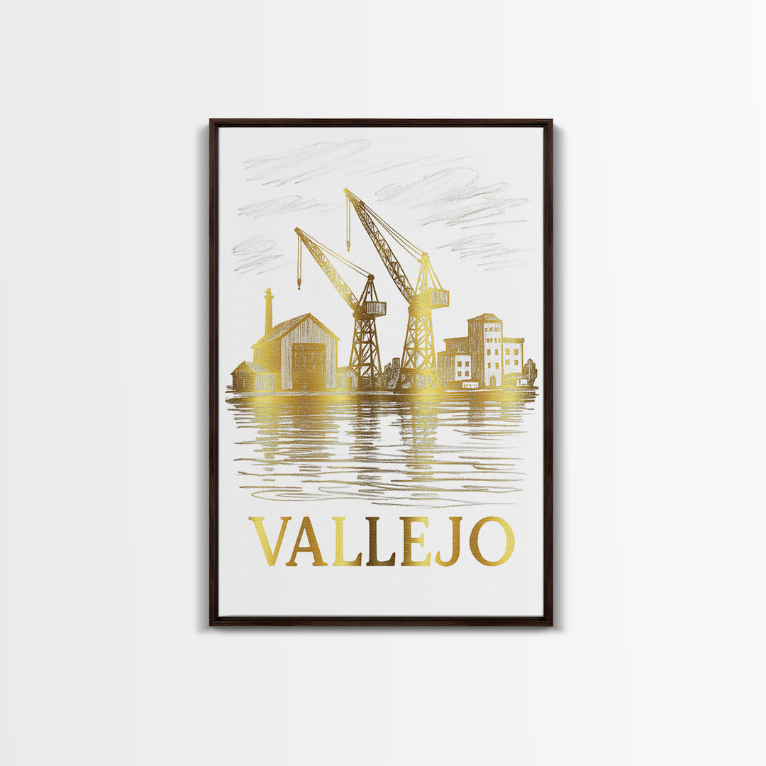 Vallejo Travel Poster, Canvas Print, Elegant City Illustration, Vallejo Poster Print, Eclectic Wall Decor, Gift For Travelers, Wall Art