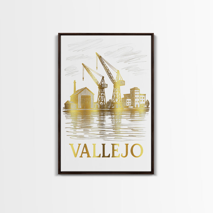 Vallejo Travel Poster, Canvas Print, Elegant City Illustration, Vallejo Poster Print, Eclectic Wall Decor, Gift For Travelers, Wall Art