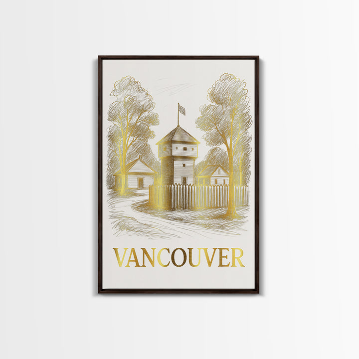 Vancouver Travel Poster, Canvas Print, Elegant City Illustration, Vancouver City Art, Vintage City Art, City Art Print, Vintage City Poster