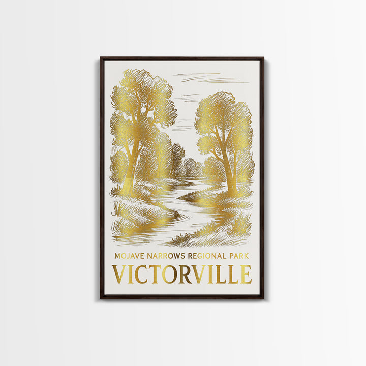 Victorville Travel Poster, Canvas Print, White And Gold Sketch Art, Victorville City Art, City Art Print, Vintage Travel Art, Design 2