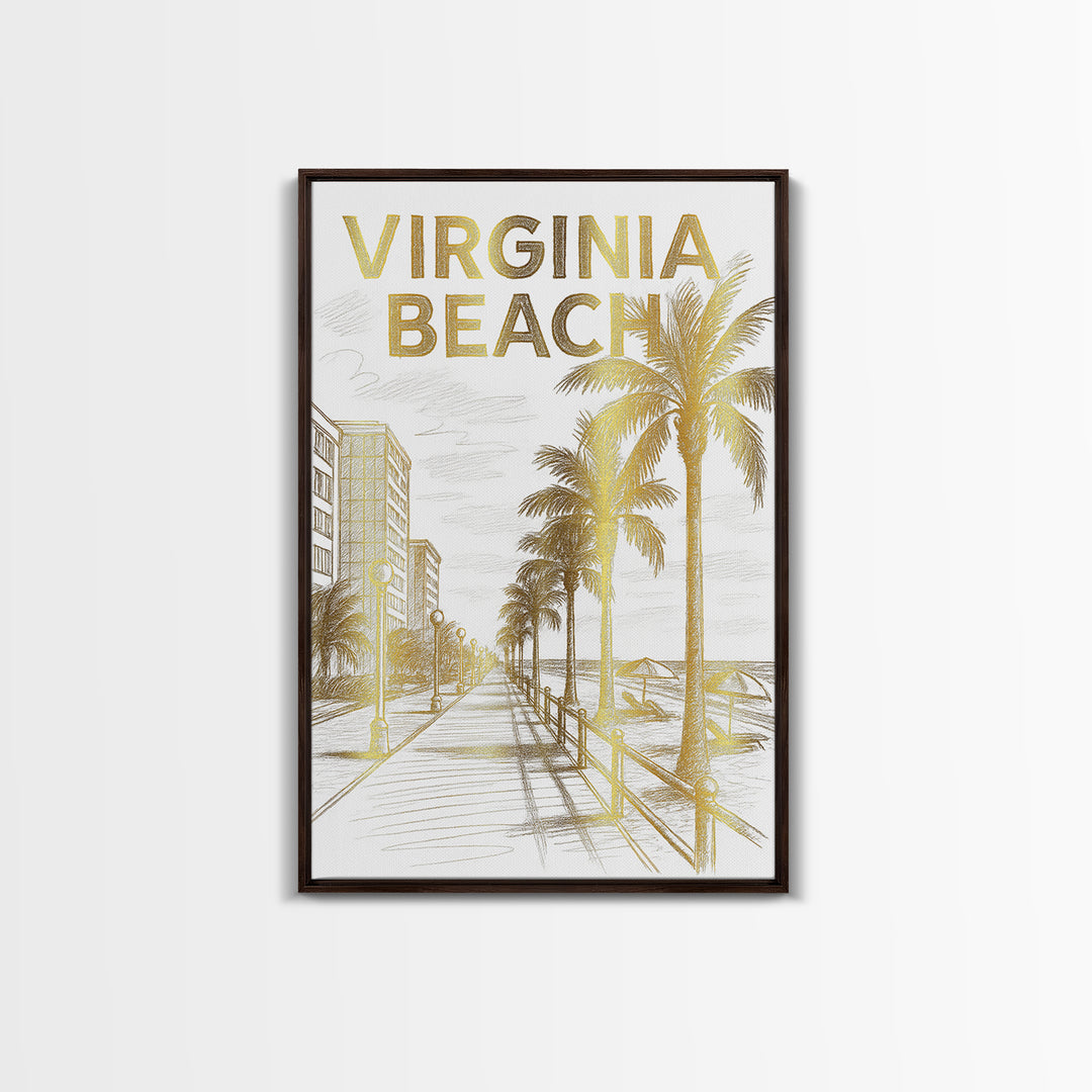 Virginia Beach Virginia Travel Poster, Canvas Print, Minimalist Poster Art, Virginia Beach Art Print, Home Office Decor, Gift For Travelers