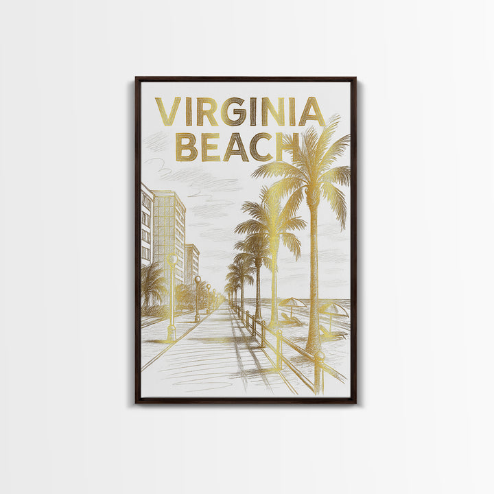 Virginia Beach Virginia Travel Poster, Canvas Print, Minimalist Poster Art, Virginia Beach Art Print, Home Office Decor, Gift For Travelers