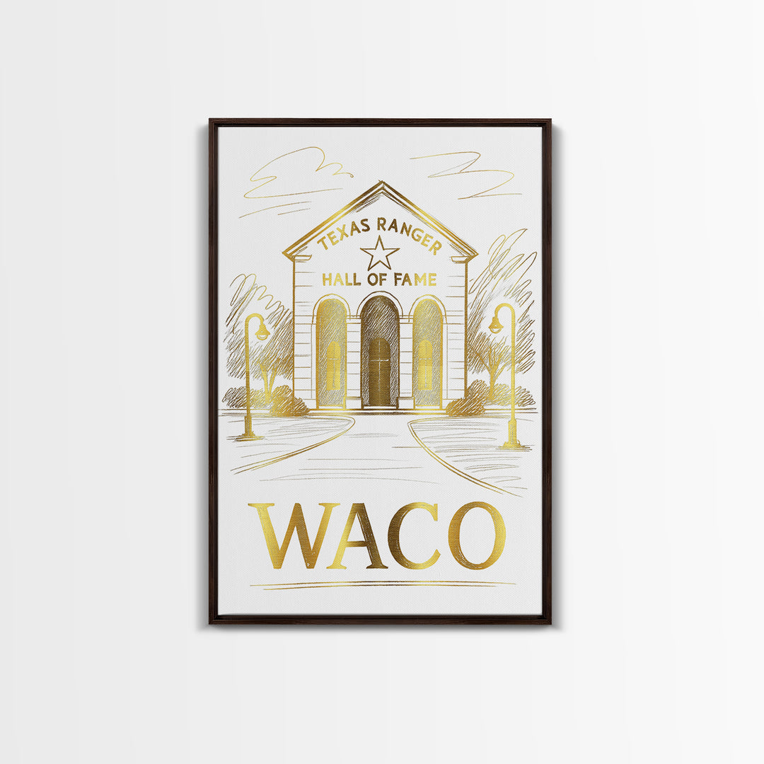 Waco Travel Poster, Canvas Print, Elegant City Illustration, Waco Poster Print, City Illustration, Fine Art Print, Vintage City Poster