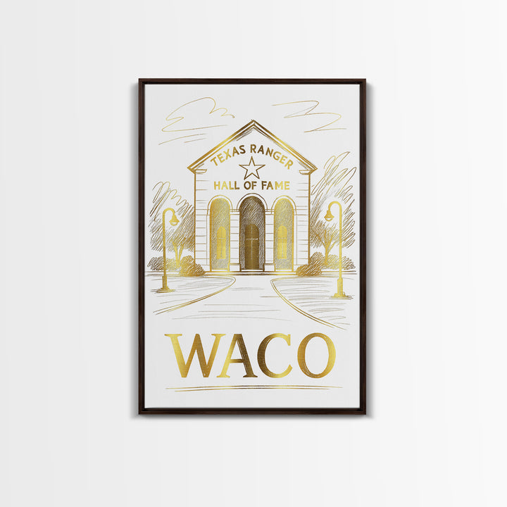 Waco Travel Poster, Canvas Print, Elegant City Illustration, Waco Poster Print, City Illustration, Fine Art Print, Vintage City Poster