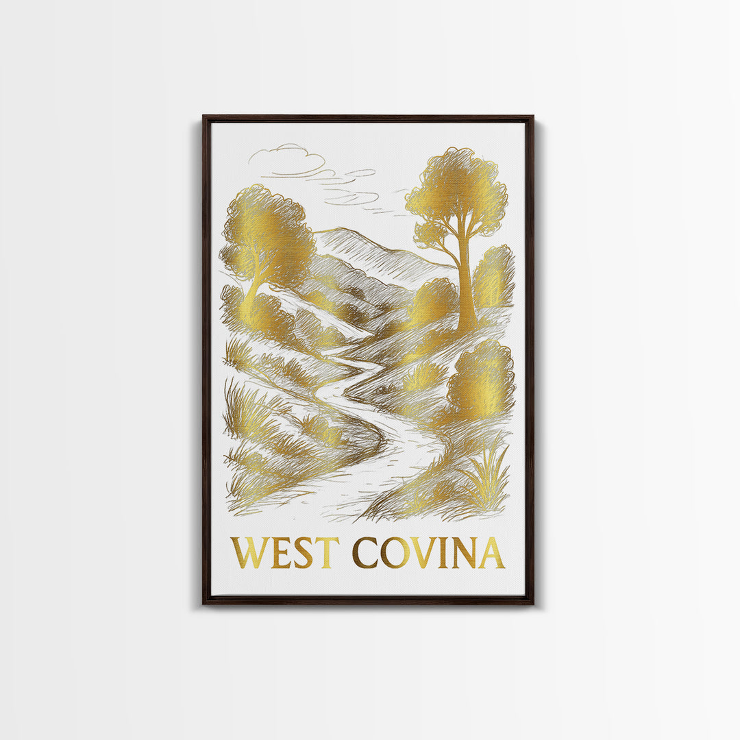 West Covina Travel Poster, Canvas Print, Minimalist Poster Art, West Covina Art Print, Vintage Travel Art, Retro Travel Print, Wall Art