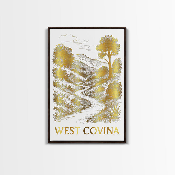 West Covina Travel Poster, Canvas Print, Minimalist Poster Art, West Covina Art Print, Vintage Travel Art, Retro Travel Print, Wall Art